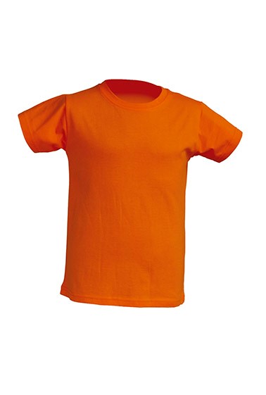 Camiseta infantil manga corta. Costuras laterales. Cuello de lycra. Doble costura en cuello, mangas y bajos. Refuerzo de hombro a hombro. Grey Melange: 85% algodón / 15% poliéster.