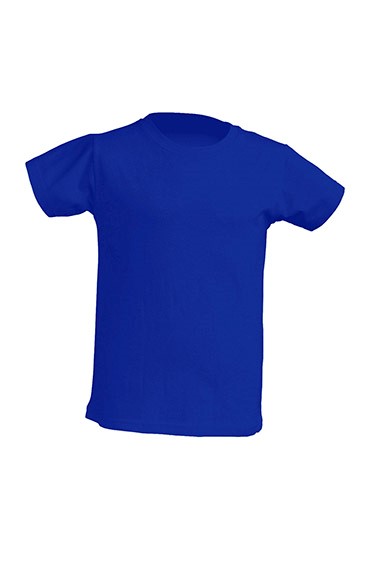 Camiseta infantil manga corta. Costuras laterales. Cuello de lycra. Doble costura en cuello, mangas y bajos. Refuerzo de hombro a hombro. Grey Melange: 85% algodón / 15% poliéster.